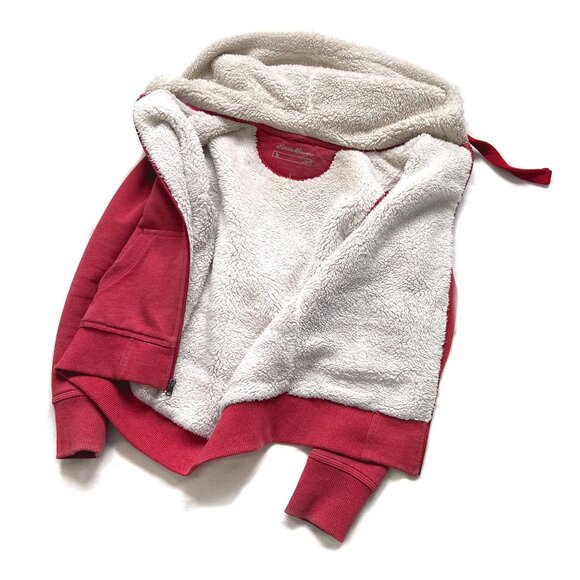Eddie Bauer sherpa hoodie zip sweatshirt, womens small - Picture 3 of 15